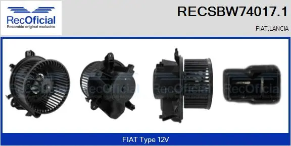 Pulseur d'air habitacle RECOFICIAL RECSBW74017.1
