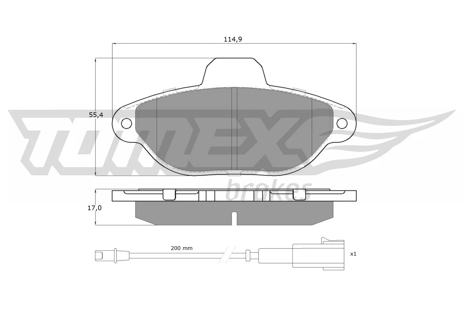 Kit de plaquettes de frein, frein à disque TOMEX Brakes TX 15-96