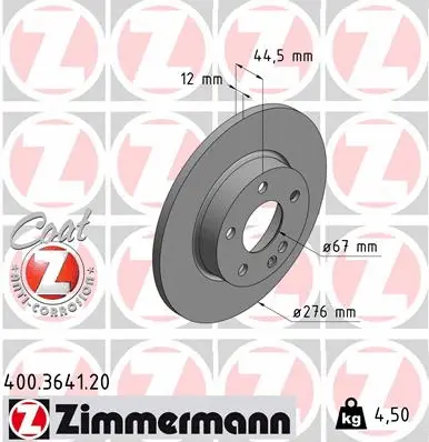 Disque de frein ZIMMERMANN 400.3641.20