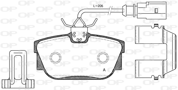 Kit de plaquettes de frein, frein à disque OPEN PARTS BPA0767.12