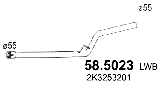 Tuyau d'échappement ASSO 58.5023