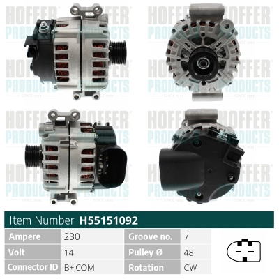 Alternateur HOFFER H55151092