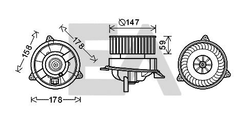 Moteur électrique, pulseur d'air habitacle EACLIMA 42A22001