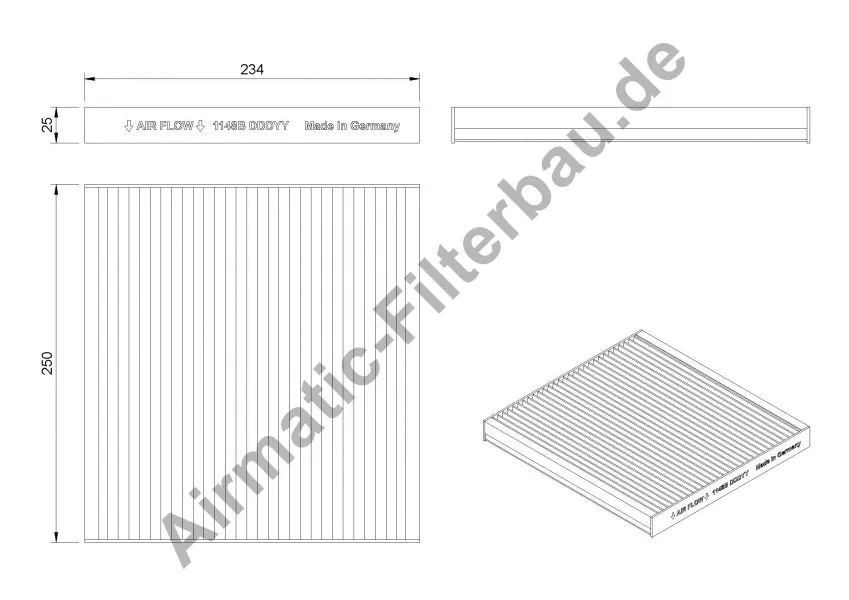 Filtre, air de l'habitacle AIRMATIC Filterbau IF1148B