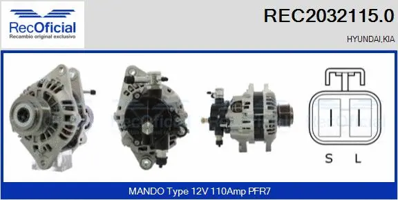 Alternateur RECOFICIAL REC2032115.0