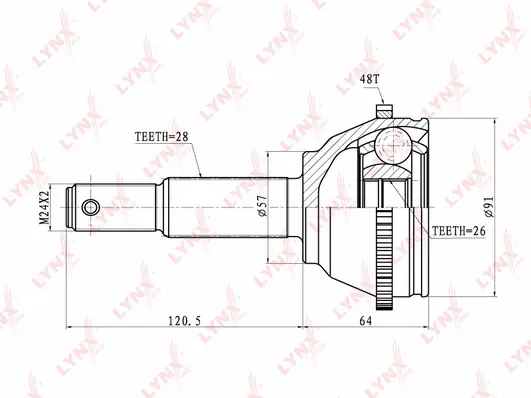 Jeu de joints, arbre de transmission LYNXAUTO CO-5905A