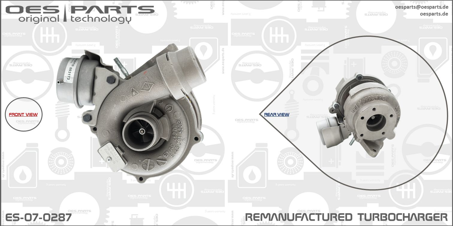 Turbocompresseur, suralimentation OES PARTS ES-07-0287