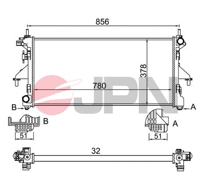Radiateur, refroidissement du moteur JPN 60C9019-JPN