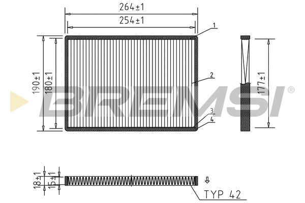 Filtre, air de l'habitacle BREMSI FC1334