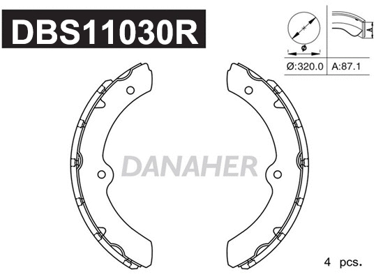 Jeu de mâchoires de frein DANAHER DBS11030R