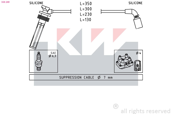 Kit de câbles d'allumage KW 358 249