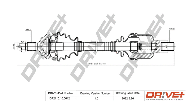 Arbre de transmission Dr!ve+ DP2110.10.0612