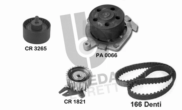 Pompe à eau + kit de courroie crantée BREDA LORETT KPA0591A