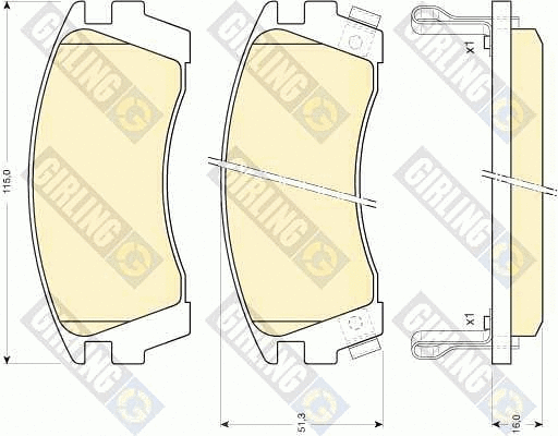 Kit de plaquettes de frein, frein à disque GIRLING 6110139