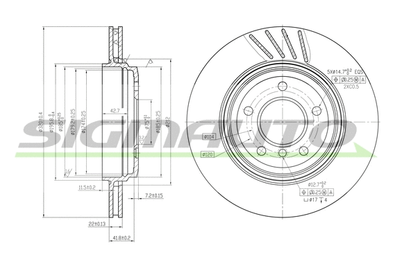 Disque de frein SIGMAUTO DBB280V