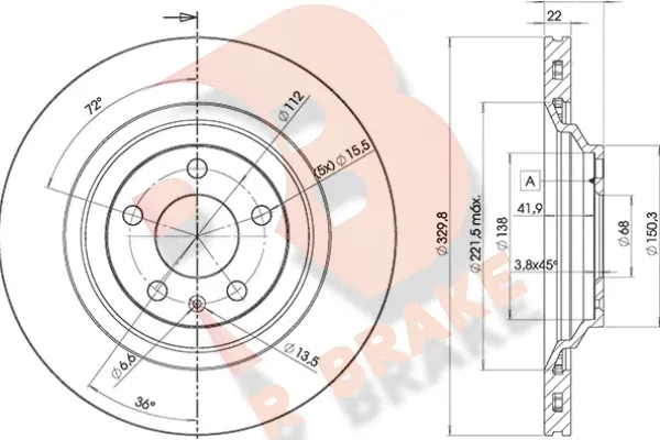 Disque de frein R BRAKE 78RBD25314