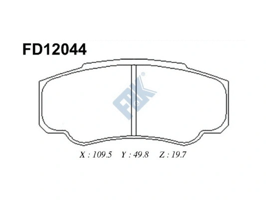 Kit de plaquettes de frein, frein à disque FBK FD12044