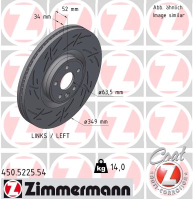 Disque de frein ZIMMERMANN 450.5225.54