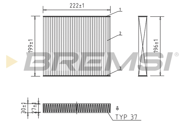Filtre, air de l'habitacle BREMSI FC1563
