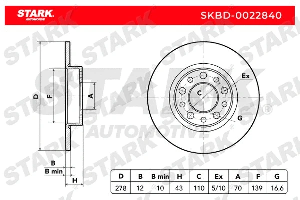 Disque de frein Stark SKBD-0022840
