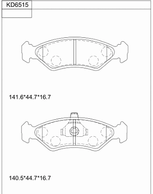 Kit de plaquettes de frein, frein à disque ASIMCO KD6515