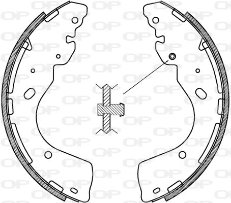 Jeu de mâchoires de frein OPEN PARTS BSA2233.00
