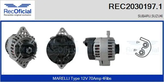 Alternateur RECOFICIAL REC2030197.1