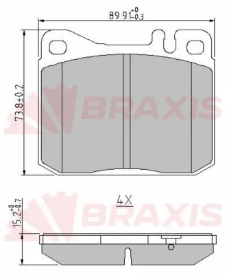 Kit de plaquettes de frein, frein à disque BRAXIS AA0635