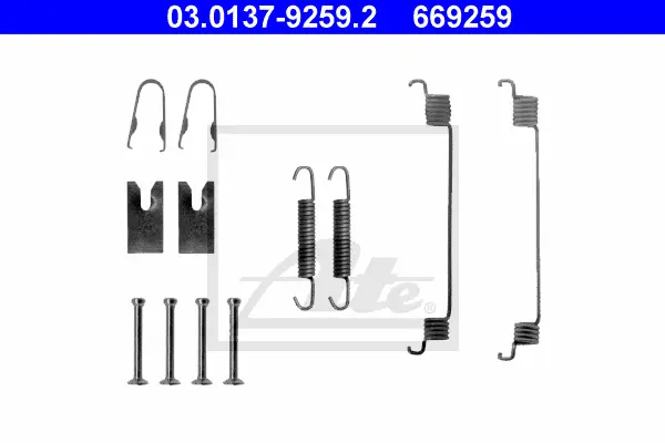 Kit d'accessoires, mâchoire de frein ATE-APAC 03.0137-9259.2