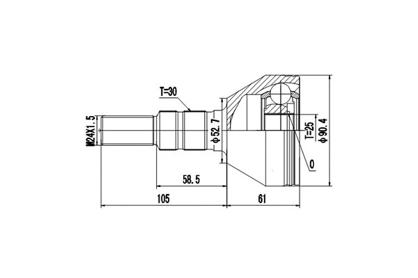 Jeu de joints, arbre de transmission DYNAMATRIX DCV817007