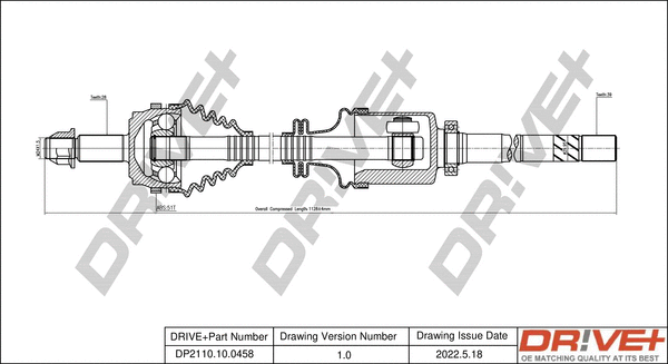 Arbre de transmission Dr!ve+ DP2110.10.0458