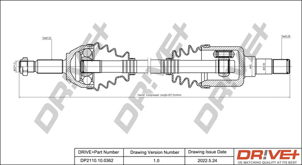 Arbre de transmission Dr!ve+ DP2110.10.0362