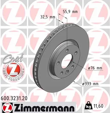 Disque de frein ZIMMERMANN 600.3231.20