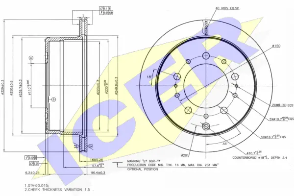 Disque de frein ICER 78BD1264-1