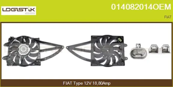 Moteur électrique, ventilateur pour radiateurs LGK 014082014OEM