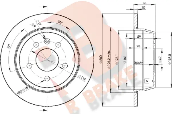 Disque de frein R BRAKE 78RBD26381