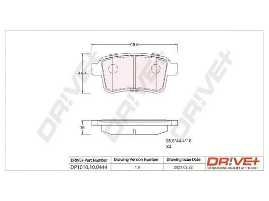 Kit de plaquettes de frein, frein à disque Dr!ve+ DP1010.10.0444
