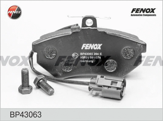 Kit de plaquettes de frein, frein à disque FENOX BP43063