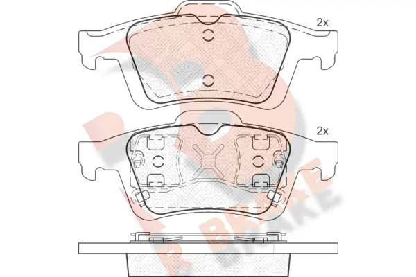 Kit de plaquettes de frein, frein à disque R BRAKE RB1743