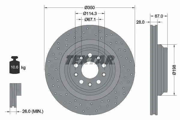 Disque de frein TEXTAR 92338905