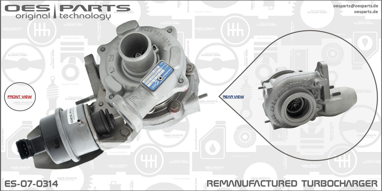 Turbocompresseur, suralimentation OES PARTS ES-07-0314