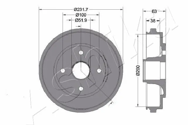 Tambour de frein ASHIKA 56-00-0401C