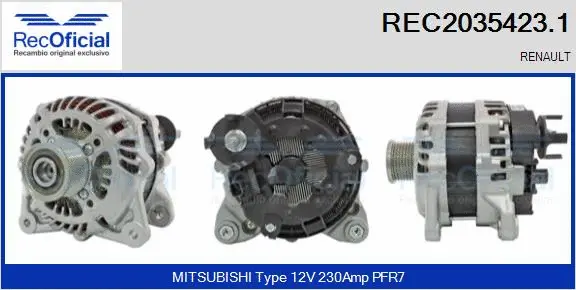 Alternateur RECOFICIAL REC2035423.1