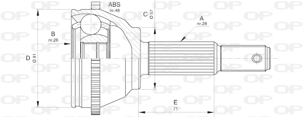 Jeu de joints, arbre de transmission OPEN PARTS CVJ5604.10