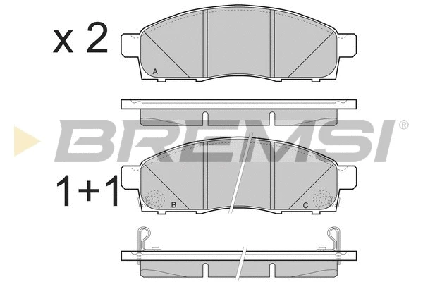 Kit de plaquettes de frein, frein à disque BREMSI BP3501