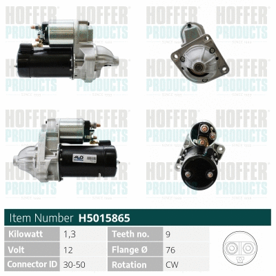 Démarreur HOFFER H5015865