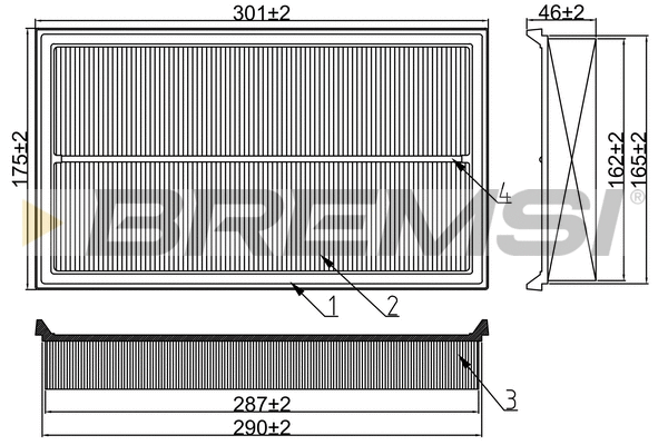 Filtre à air BREMSI FA2297