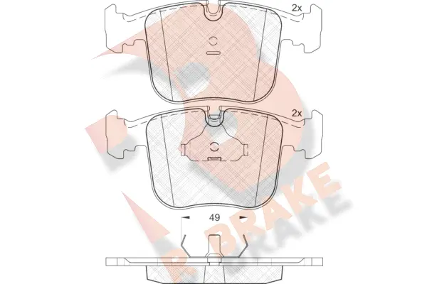 Kit de plaquettes de frein, frein à disque R BRAKE RB1628