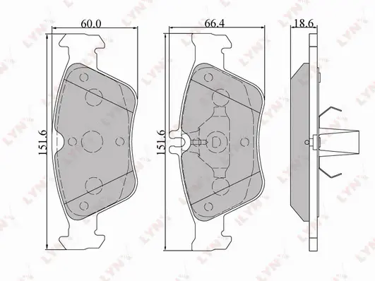 Kit de plaquettes de frein, frein à disque LYNXAUTO BD-5302