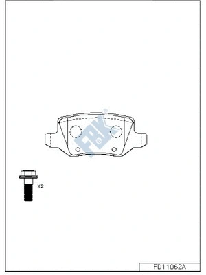 Kit de plaquettes de frein, frein à disque FBK FD11062A